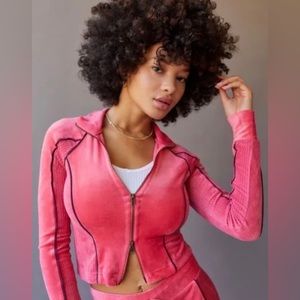 Urban Outfitters Pink Velvet Jacket